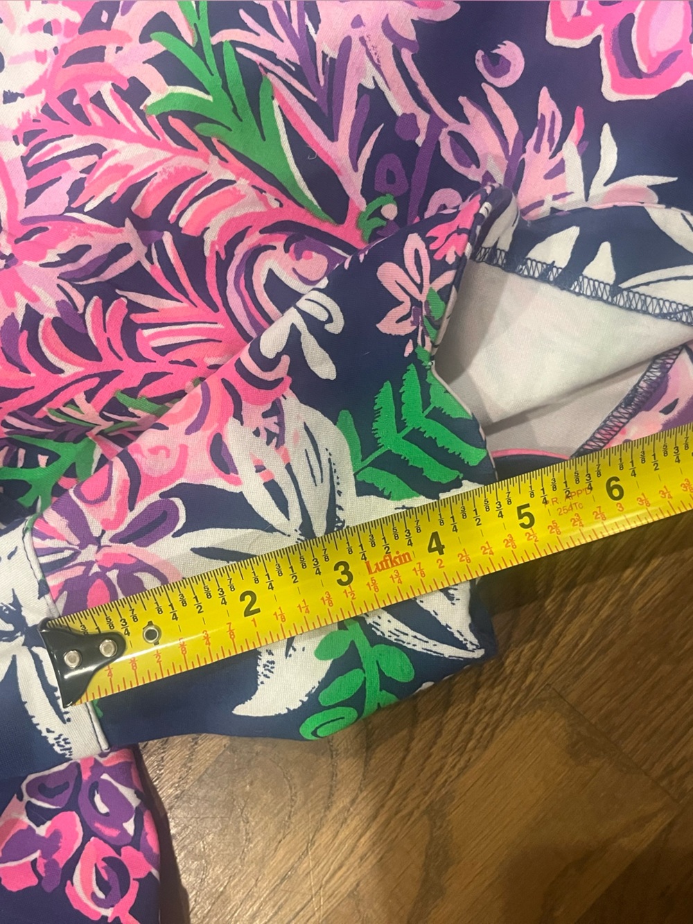 Lilly Pulitzer Buttercup Shorts Women 6 Ruffle Your Feathers Navy Pink Green - Picture 8 of 9
